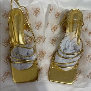 Public Desire Gold Strappy Heels